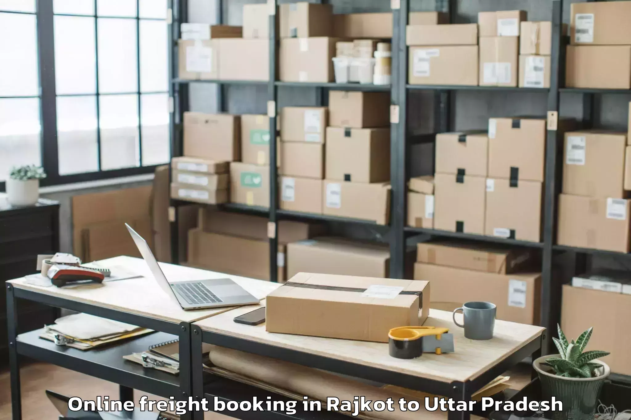 Trusted Rajkot to Jalesar Online Freight Booking